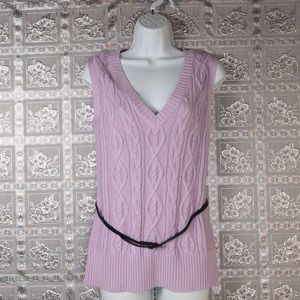 NWT Jones Wear Studio Lavender Sweater With Belt